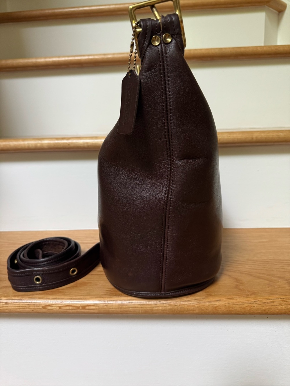 Vintage Coach Helen's Legacy 9953 Mahogany Brown Leather Duffle Bag from Turkey - Picture 3 of 15